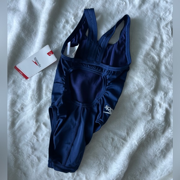 NWT Speedo Learn to Swim Navy One Piece Swimsuit Size 4/20 - Picture 5 of 11